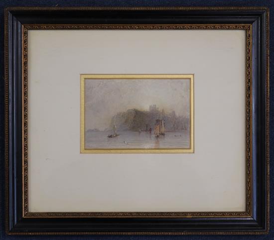 George Weatherill (1810-1890) Shipping off the coast of Whitby, 3.5 x 5in.